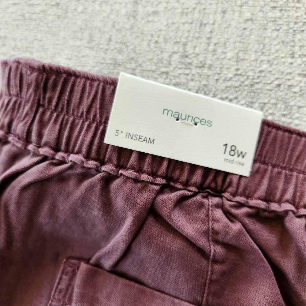 Maurices Shorts Womens 18W Plus Mauve Purple 5" Inseam Mid Rise New - Picture 6 of 7